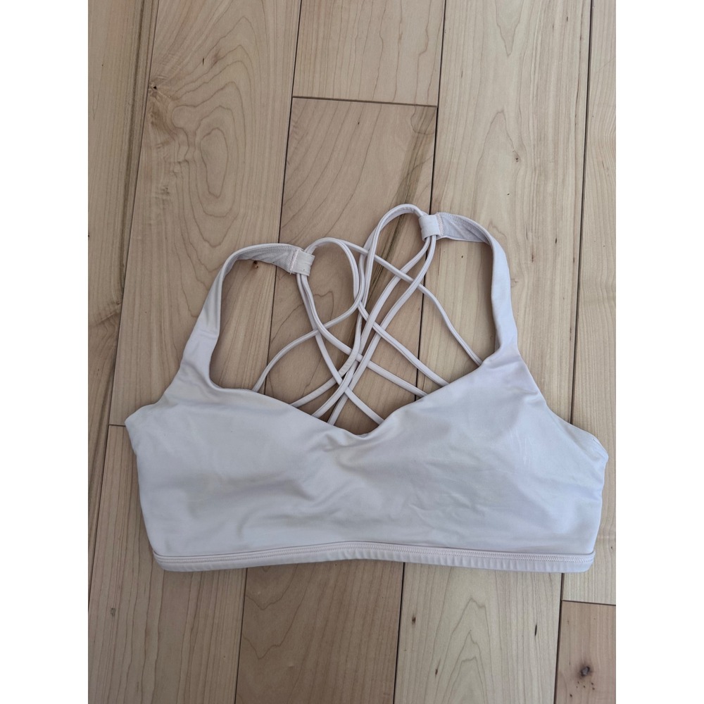 Lululemon Free To Be Wild Sports Bra Light Pink Strappy Back Size 10 - Picture 3 of 4